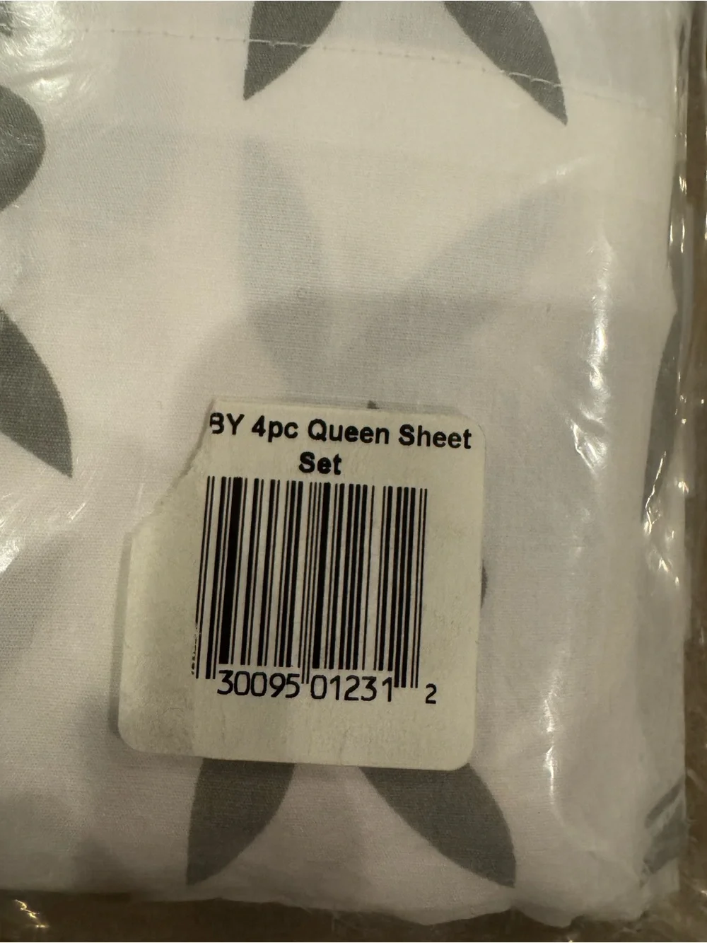PLAYBOY White Sheet Set with Gray Bunny Print. Comes with a throw blanket. Queen